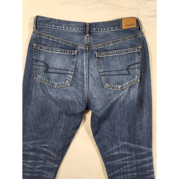 6 Short American Eagle Jeans Womens Hi-Rise Girlfriend Ripped Button Fly Distres - Picture 9 of 16